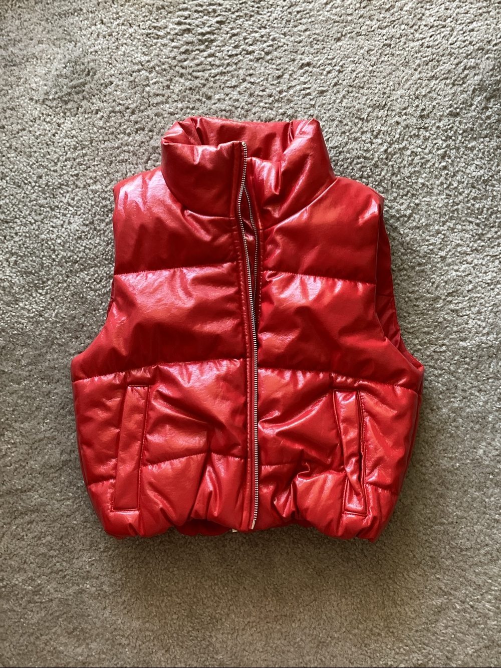 Ambiance Shiny Red Kids Puffer Jacket